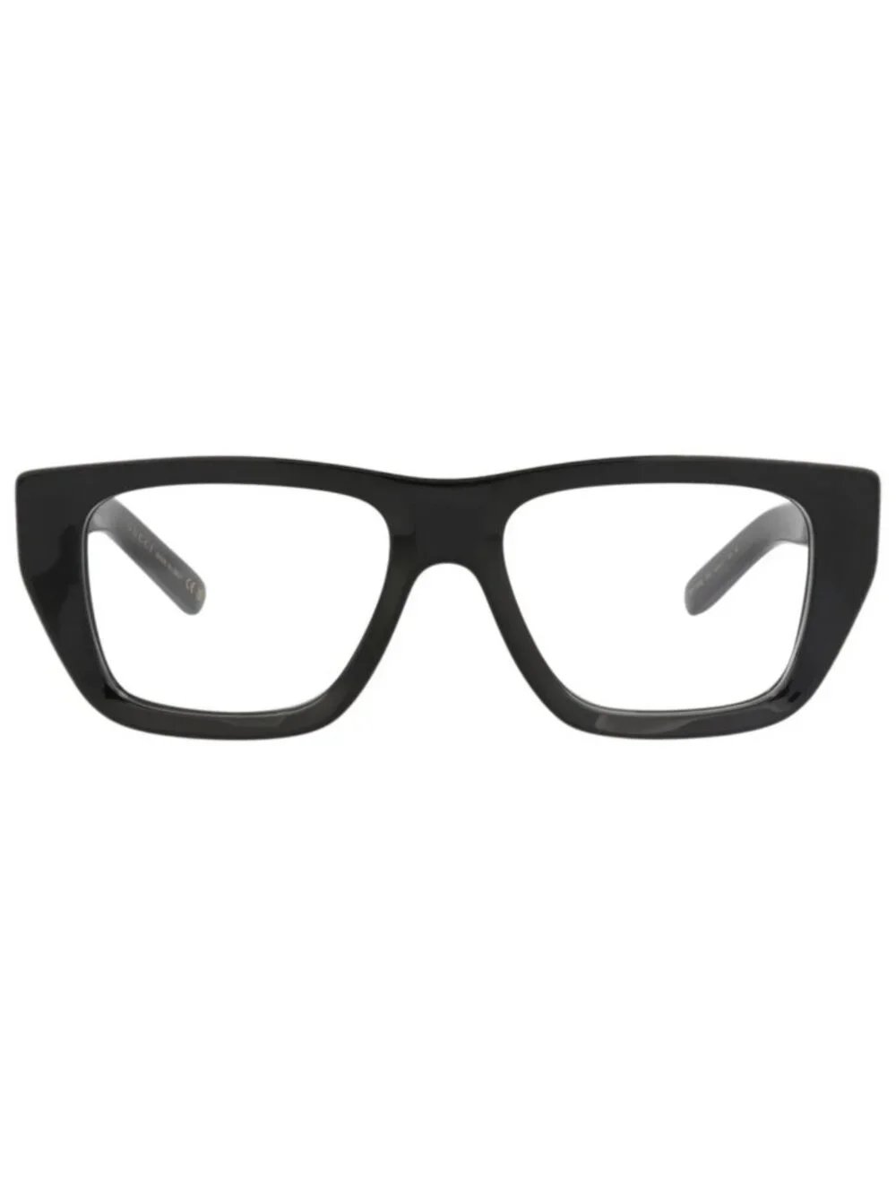 New Gucci Women's Eyeglasses Square Rectangle Injection Frame Mens Black Black